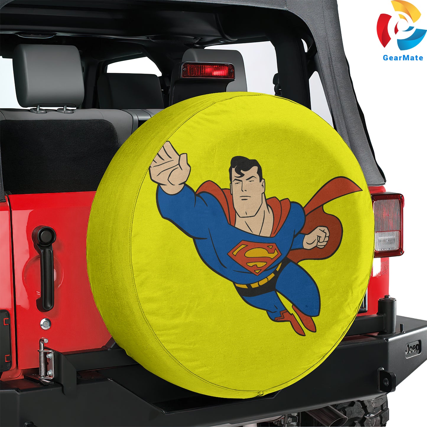 Superman Flying Spare Tire Cover – Premium Waterproof UV Resistant Protector