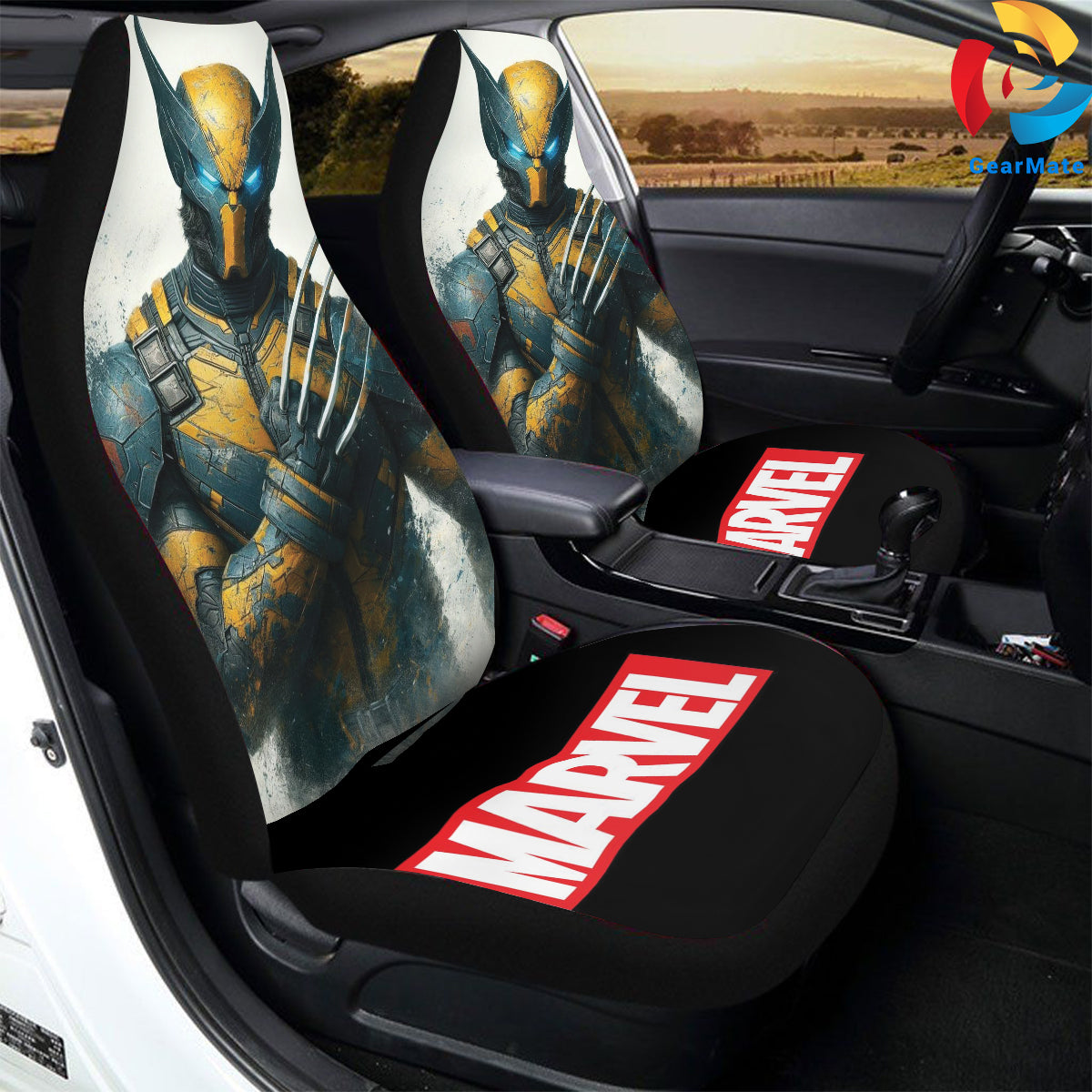 Marvel Wolverine Marvel Studios Car Seat Covers – High Quality Graphic and Polar Fleece Protector Set