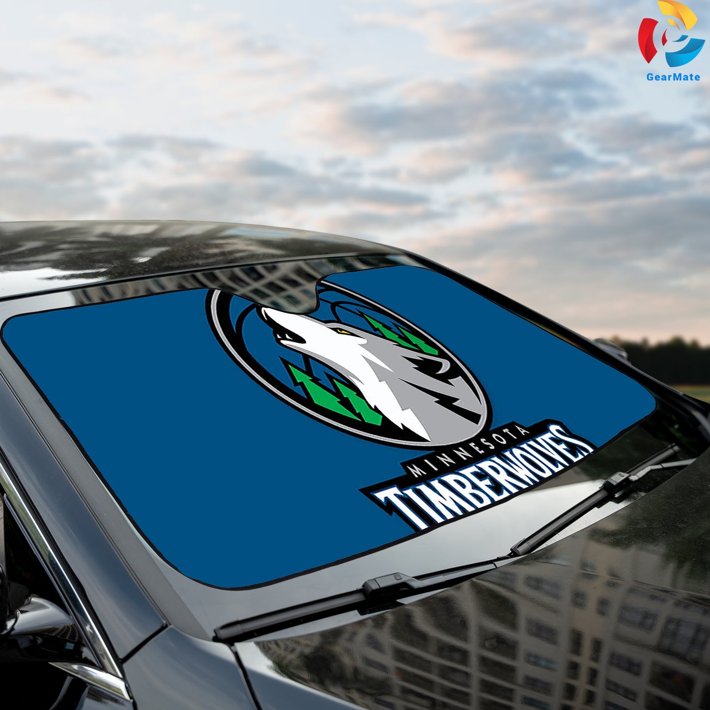 Minnesota Timberwolves NBA Basketball Team Reflective Car Sunshade – Premium Heat & UV Protection, Universal Fit