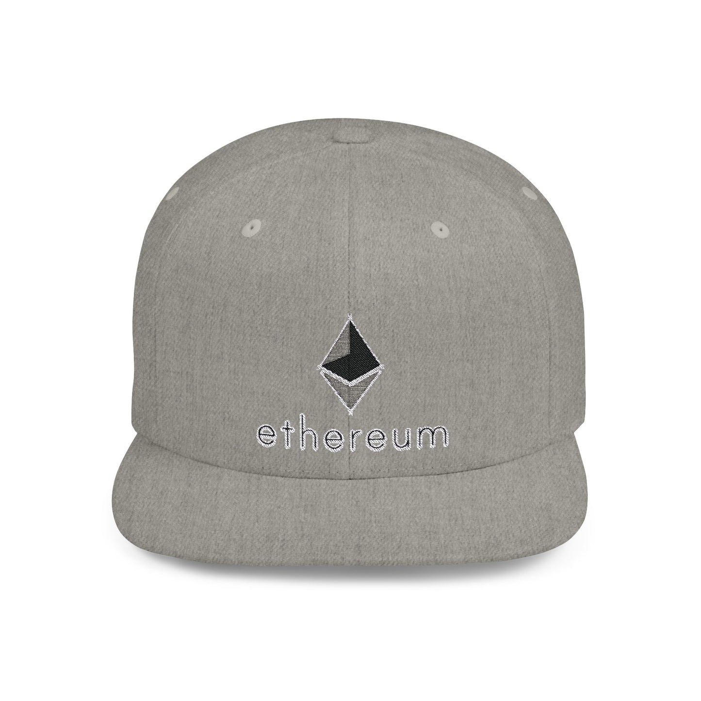 Ethereum Flat Bill Snapback – Lightweight, Custom Fit, Premium Quality