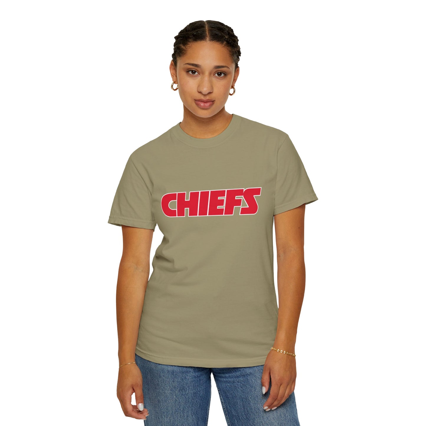 Kansas City Chiefs Team Merch Garment-Dyed T-Shirt – Premium Cotton Tee for Customization