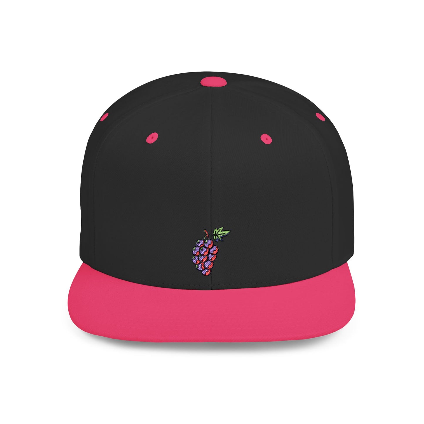 Icons Embroidered Grapes Flat Bill Snapback – Lightweight, Custom Fit, Premium Quality
