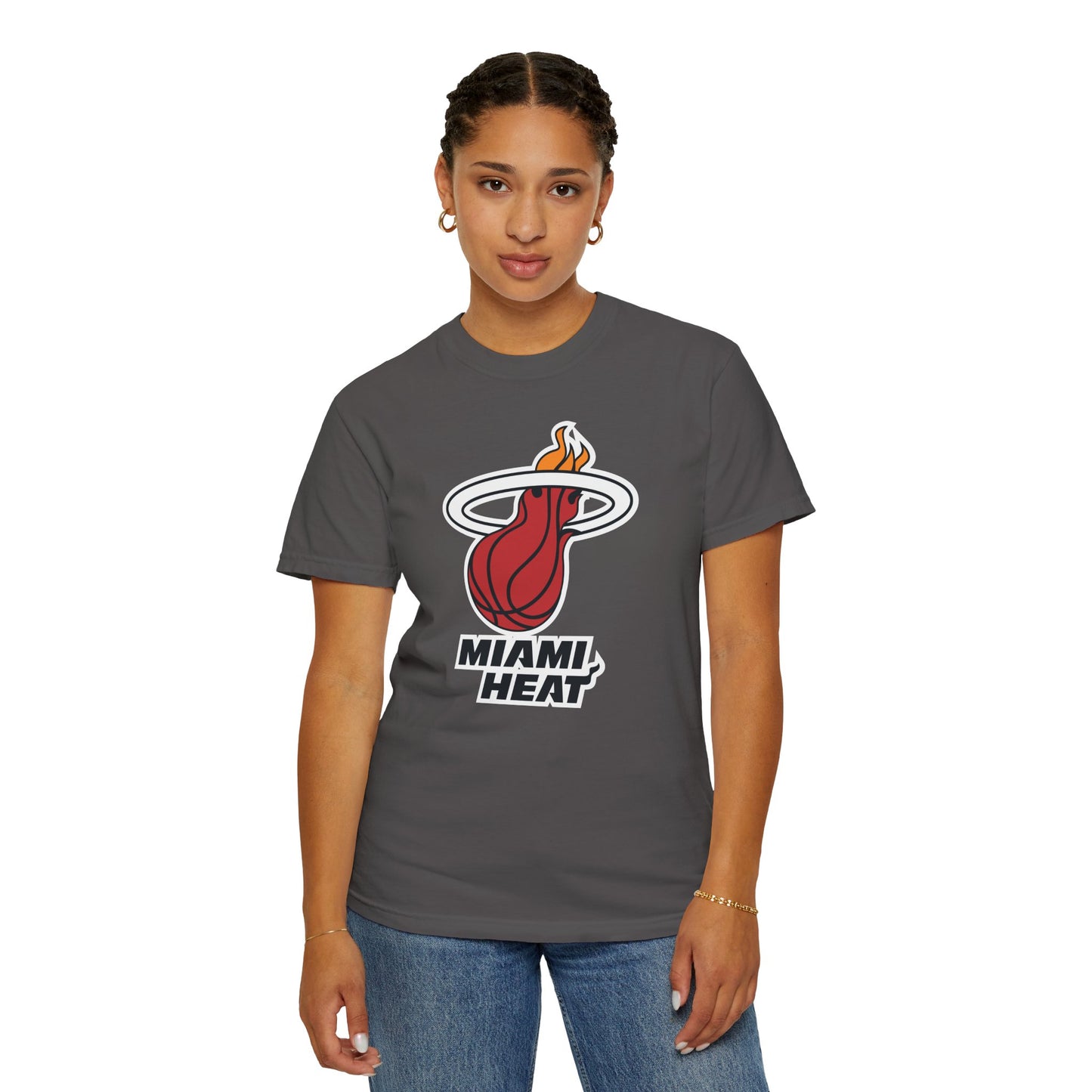 Miami Heat Street Ball Style Garment-Dyed T-Shirt – Premium Cotton Tee for Customization