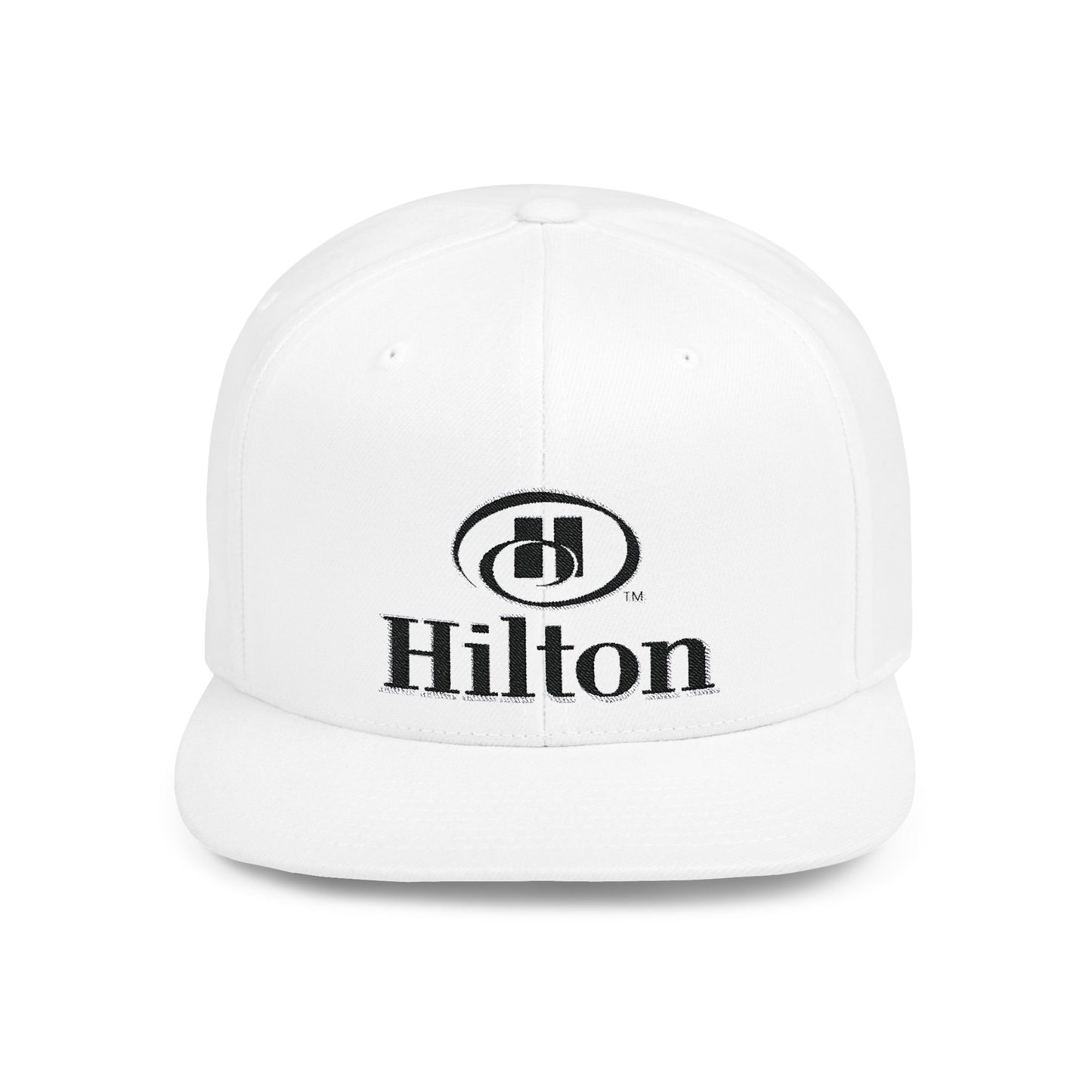 Hilton Black Logo Flat Bill Snapback – Lightweight, Custom Fit, Premium Quality