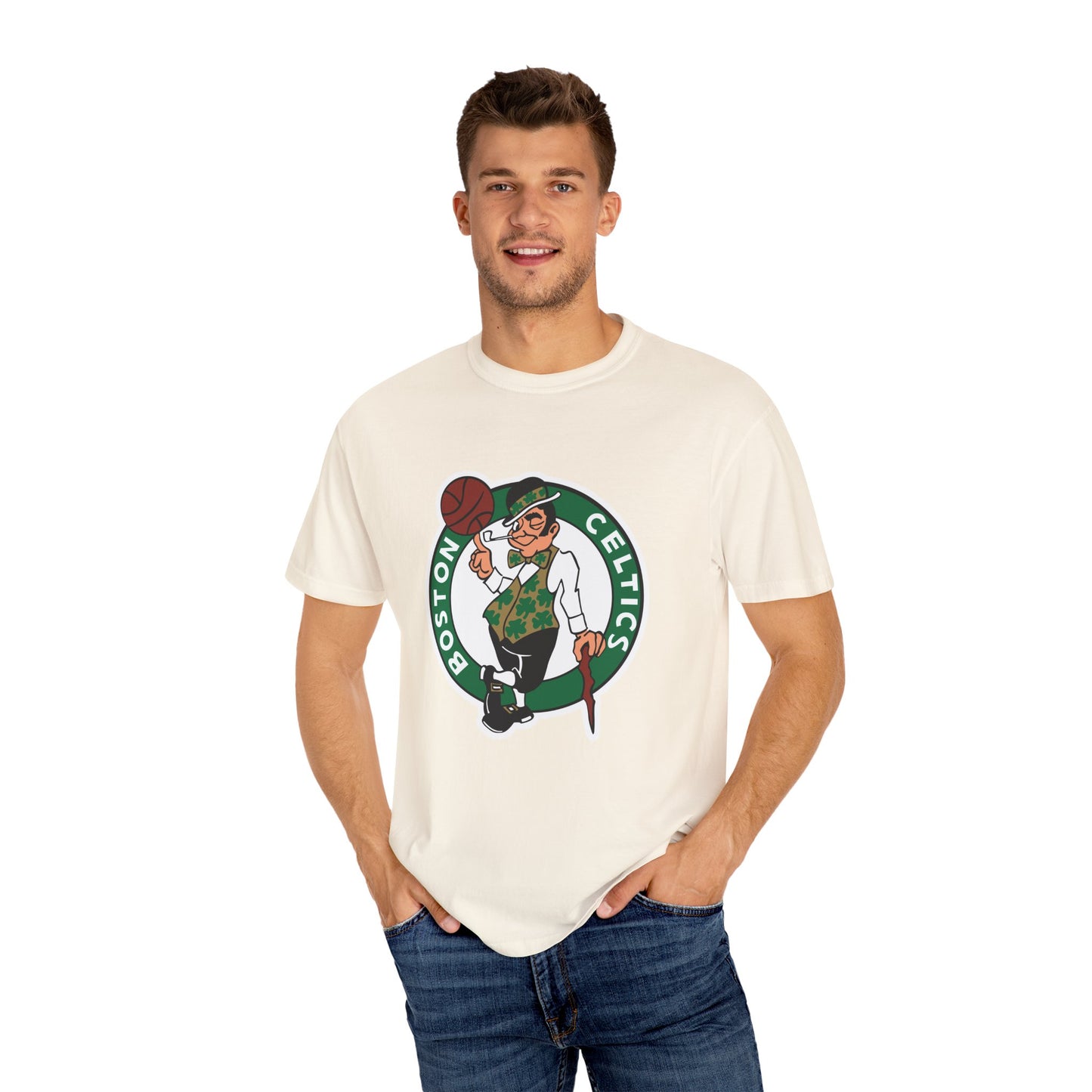 Boston Celtics Street Ball Style Garment-Dyed T-Shirt – Premium Cotton Tee for Customization