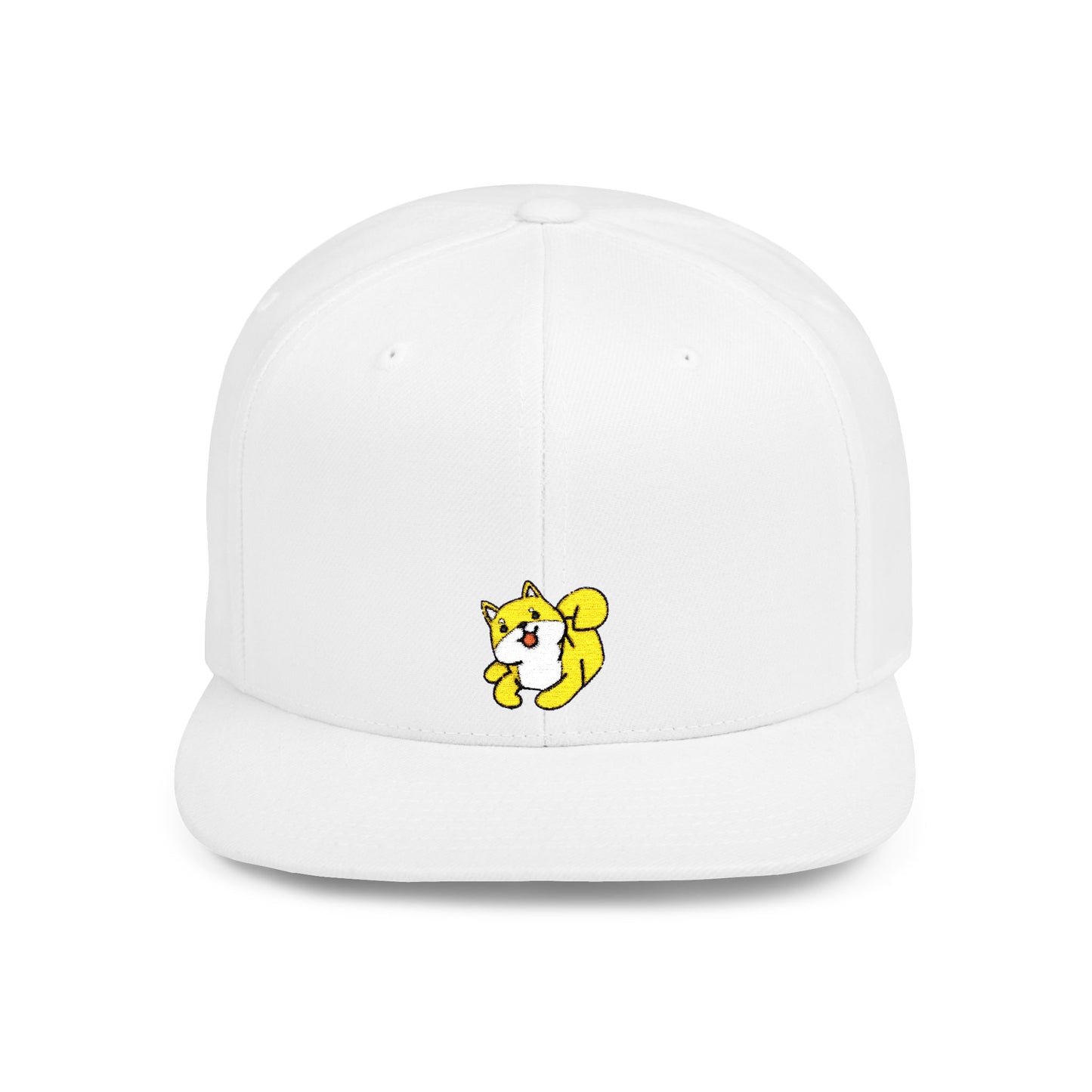 Icons Embroidered Shiba Inu Flat Bill Snapback – Lightweight, Custom Fit, Premium Quality
