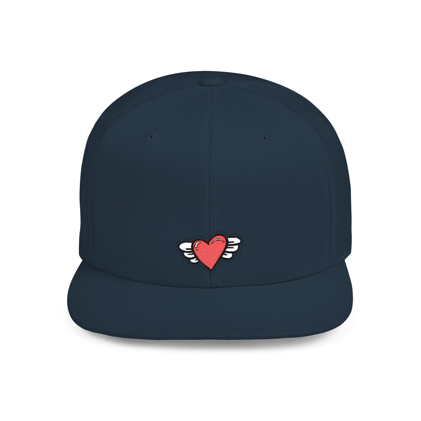 Icons Embroidered Heart Wings Flat Bill Snapback – Lightweight, Custom Fit, Premium Quality