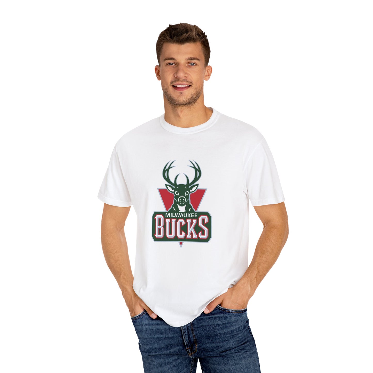 Milwaukee Bucks Hoop Lifestyle Garment-Dyed T-Shirt – Premium Cotton Tee for Customization