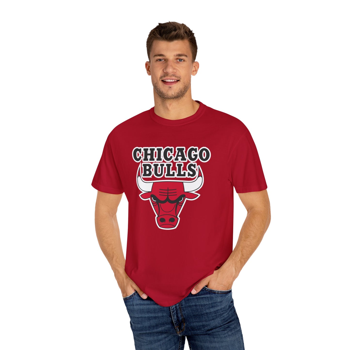 Chicago Bulls NBA Garment-Dyed T-Shirt – Premium Cotton Tee for Customization