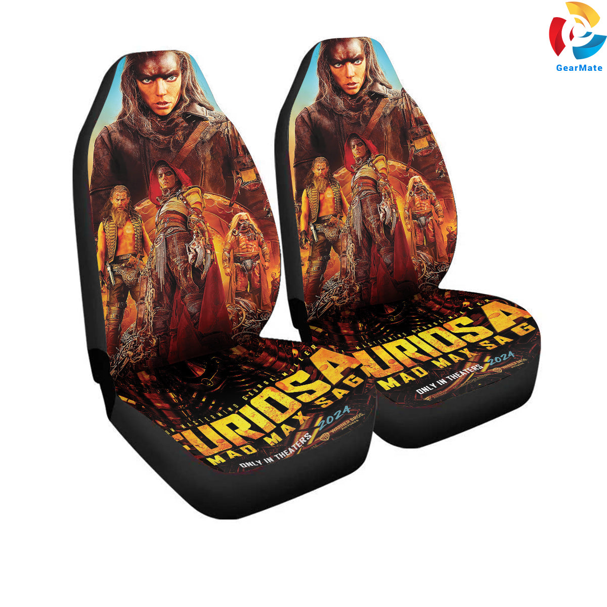 Furiosa A Mad Max Saga Car Seat Covers – High Quality Graphic and Polar Fleece Protector Set