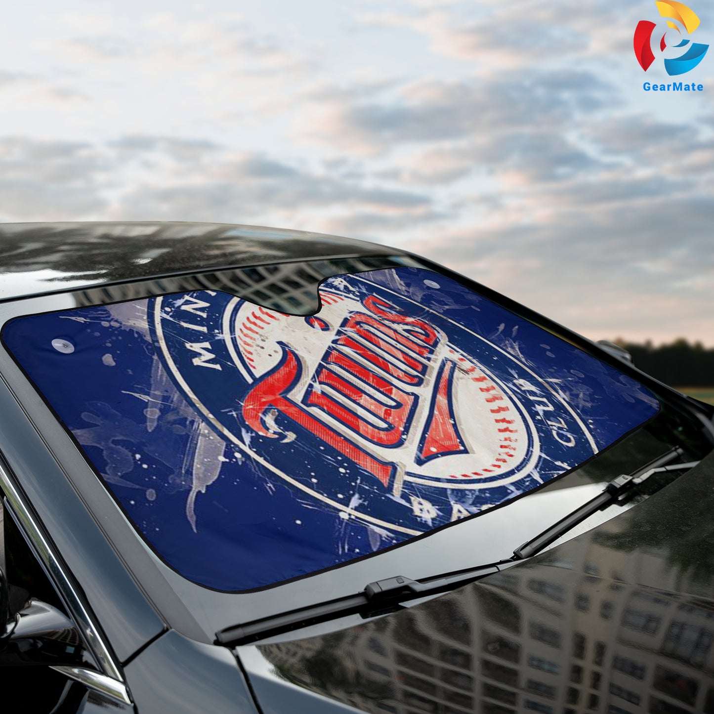 Minnesota Twins MLB Baseball Painting Style Reflective Car Sunshade – Premium Heat & UV Protection, Universal Fit