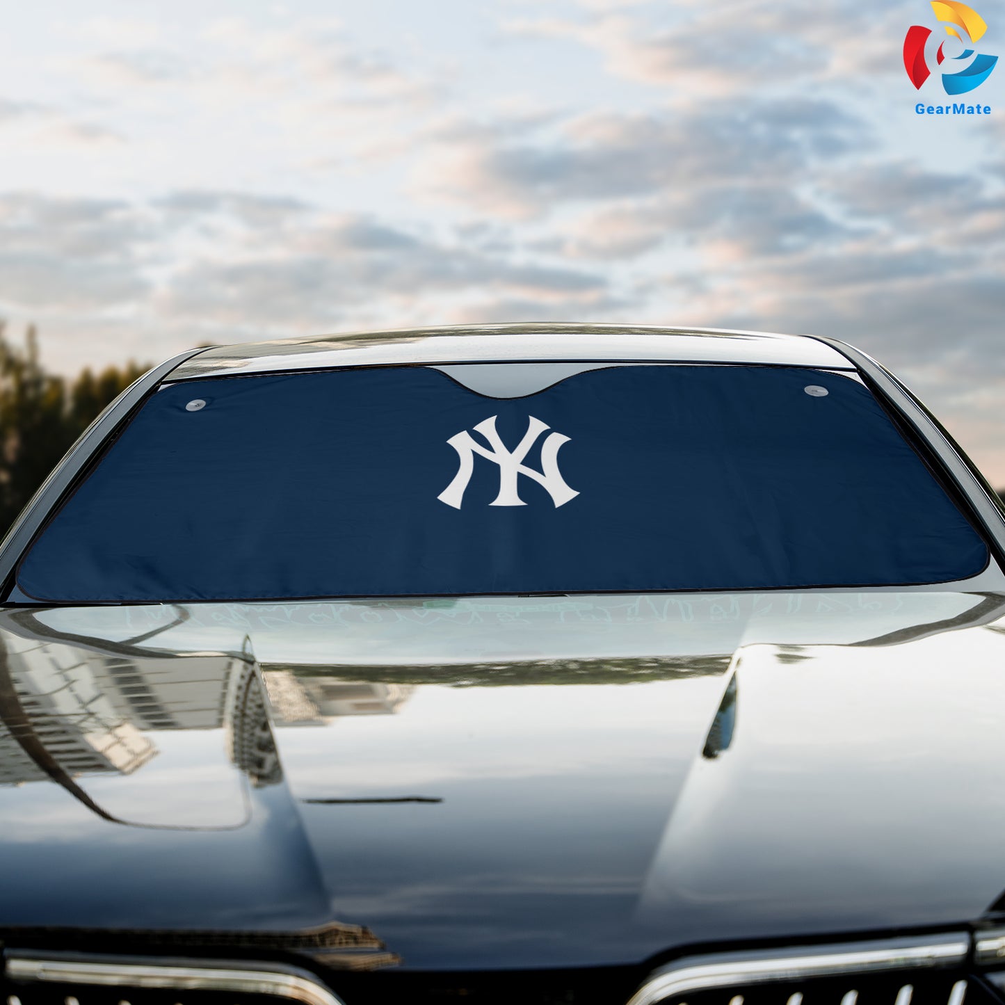 New York Yankees Team Blue Reflective Car Sunshade – Premium Heat & UV Protection, Universal Fit