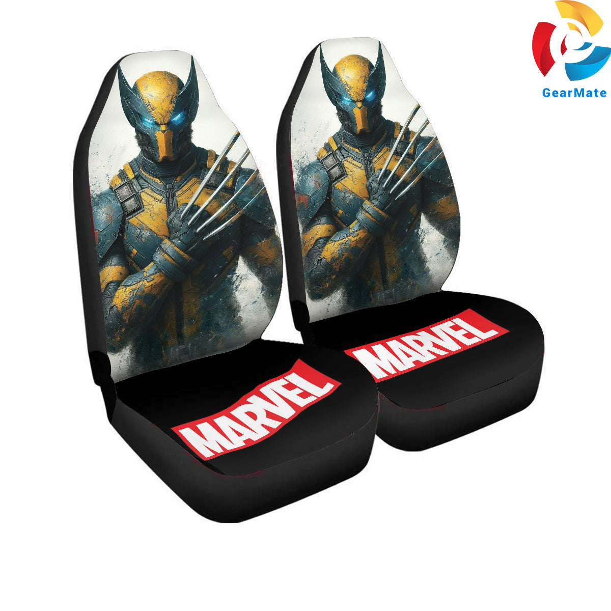 Marvel Wolverine Marvel Studios Car Seat Covers – High Quality Graphic and Polar Fleece Protector Set