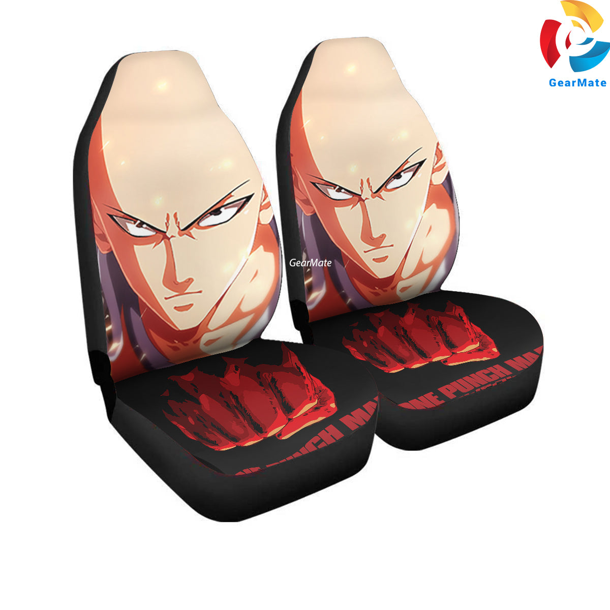 Saitama Anime One Punch Man Sonic Car Seat Covers – High Quality Graphic and Polar Fleece Protector Set