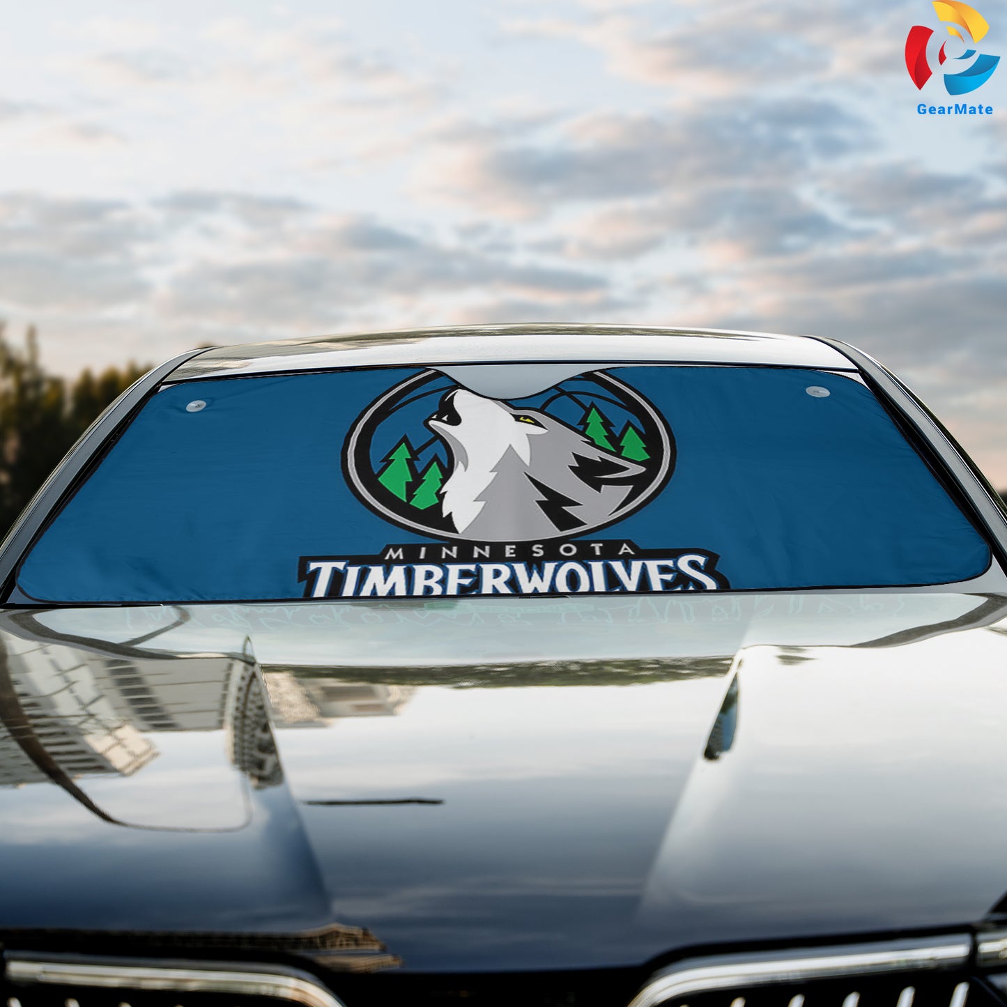 Minnesota Timberwolves NBA Basketball Team Reflective Car Sunshade – Premium Heat & UV Protection, Universal Fit