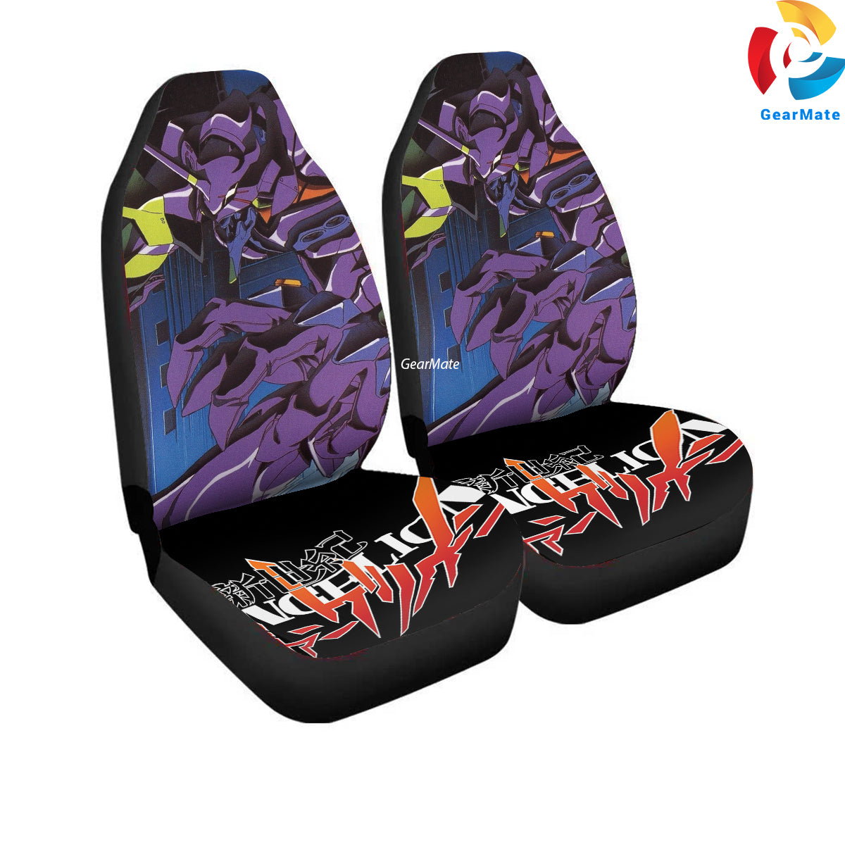 New Genesis Evangelion Purple Car Seat Covers – High Quality Graphic and Polar Fleece Protector Set