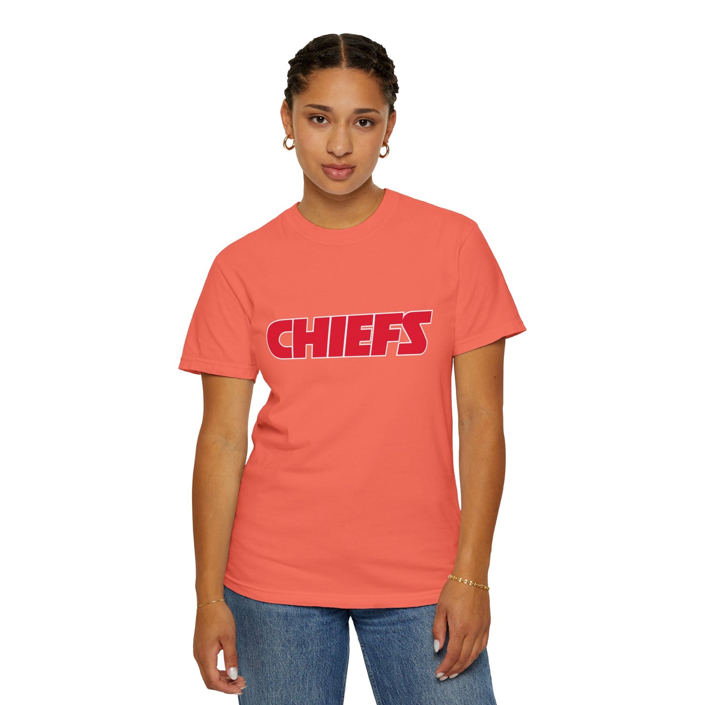 Kansas City Chiefs Team Merch Garment-Dyed T-Shirt – Premium Cotton Tee for Customization