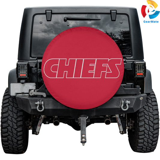 Kansas City Chiefs NFL Fan Gear Spare Tire Cover – Premium Waterproof UV-Resistant Protector