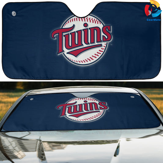 Minnesota Twins MLB Baseball Blue Origin Reflective Car Sunshade – Premium Heat & UV Protection, Universal Fit