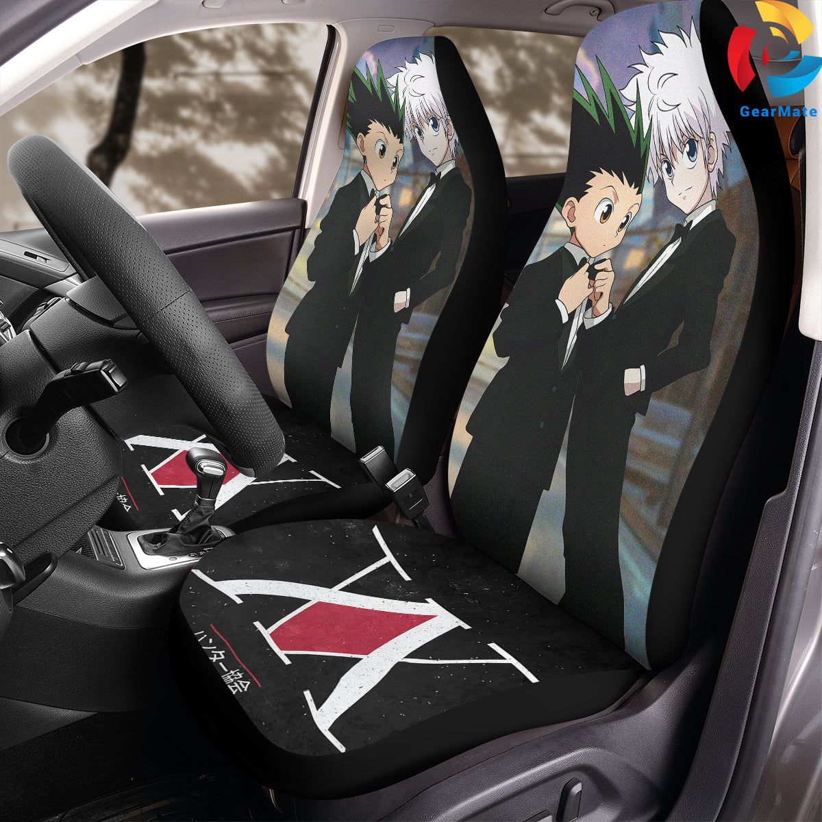 Hunter X Hunter Black Suite Car Seat Covers – High Quality Graphic and Polar Fleece Protector Set