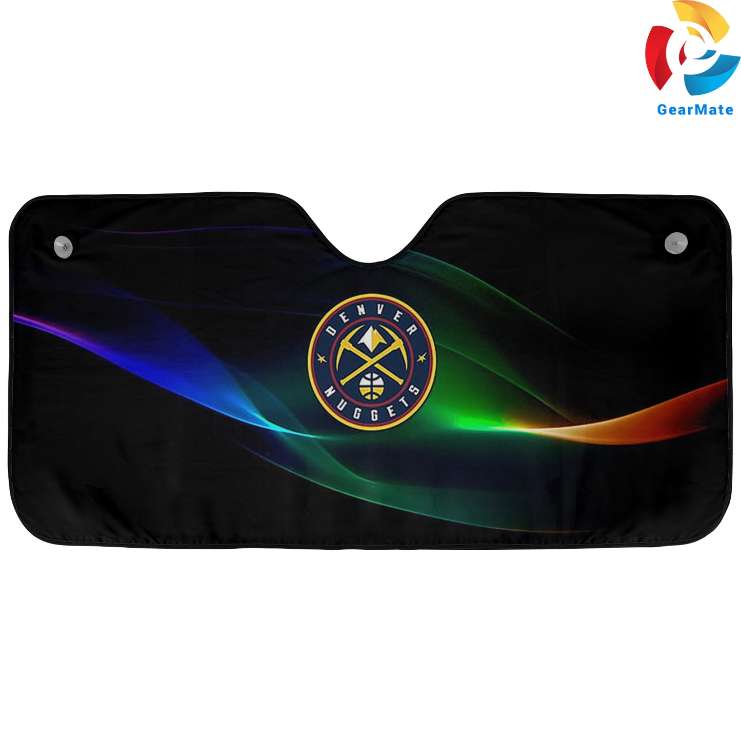 Basketball Neon Denver Nuggets Team Logo Reflective Car Sunshade – Premium Heat & UV Protection, Universal Fit