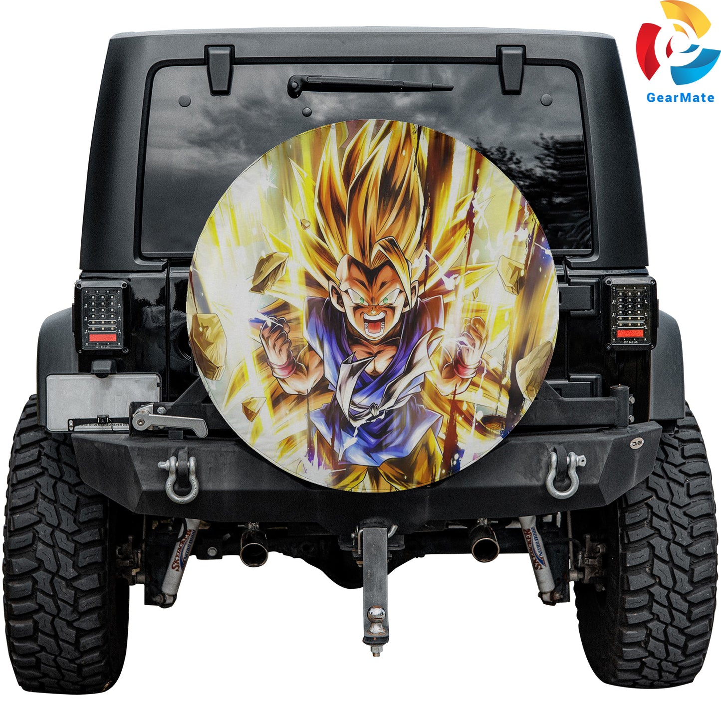 Dragon Ball Super Saiyan 3 Kid Goku Spare Tire Cover – Premium Waterproof UV-Resistant Protector