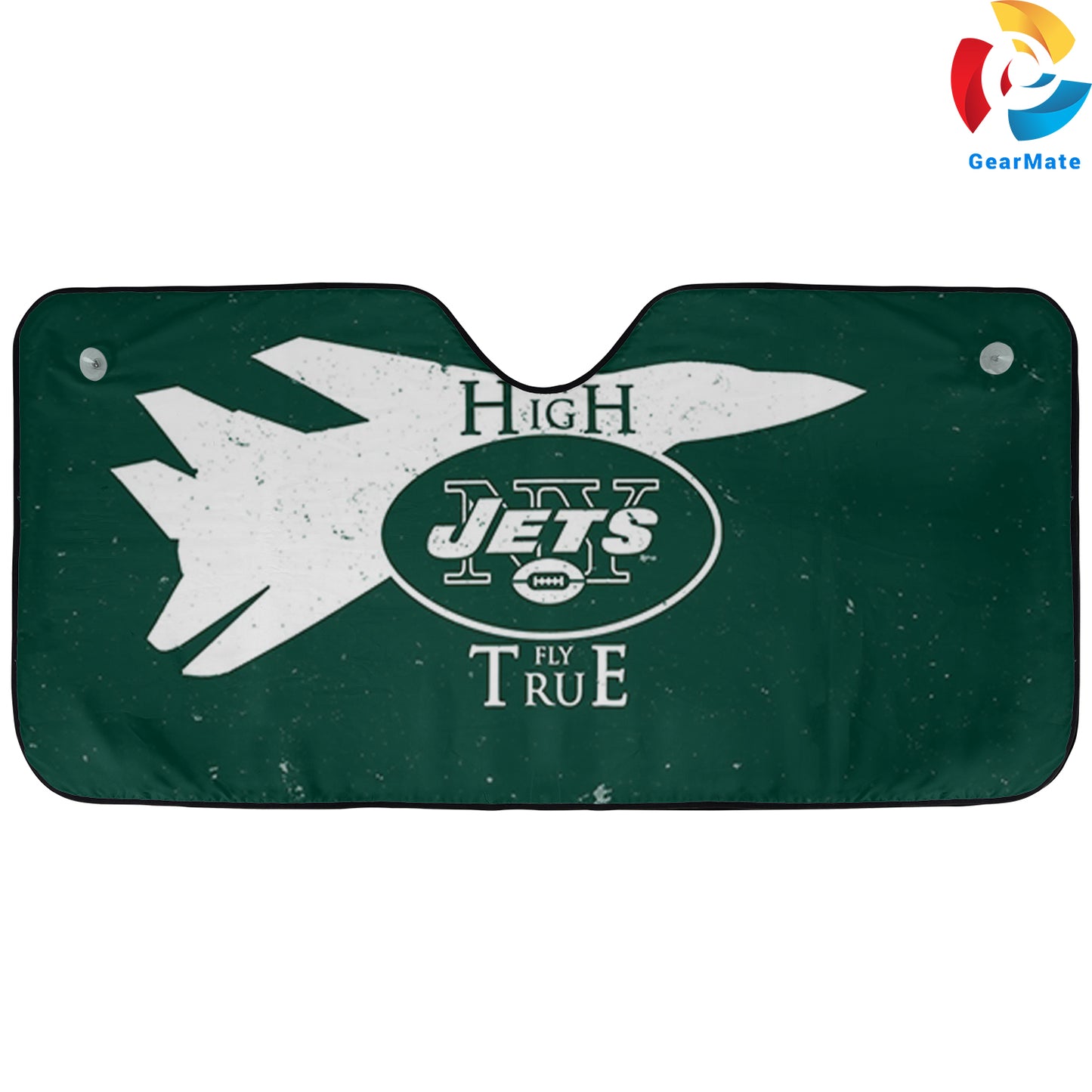 New York Jets NFL Football Game Flying Jet Car Cover Reflective Car Sunshade – Premium Heat & UV Protection, Universal Fit