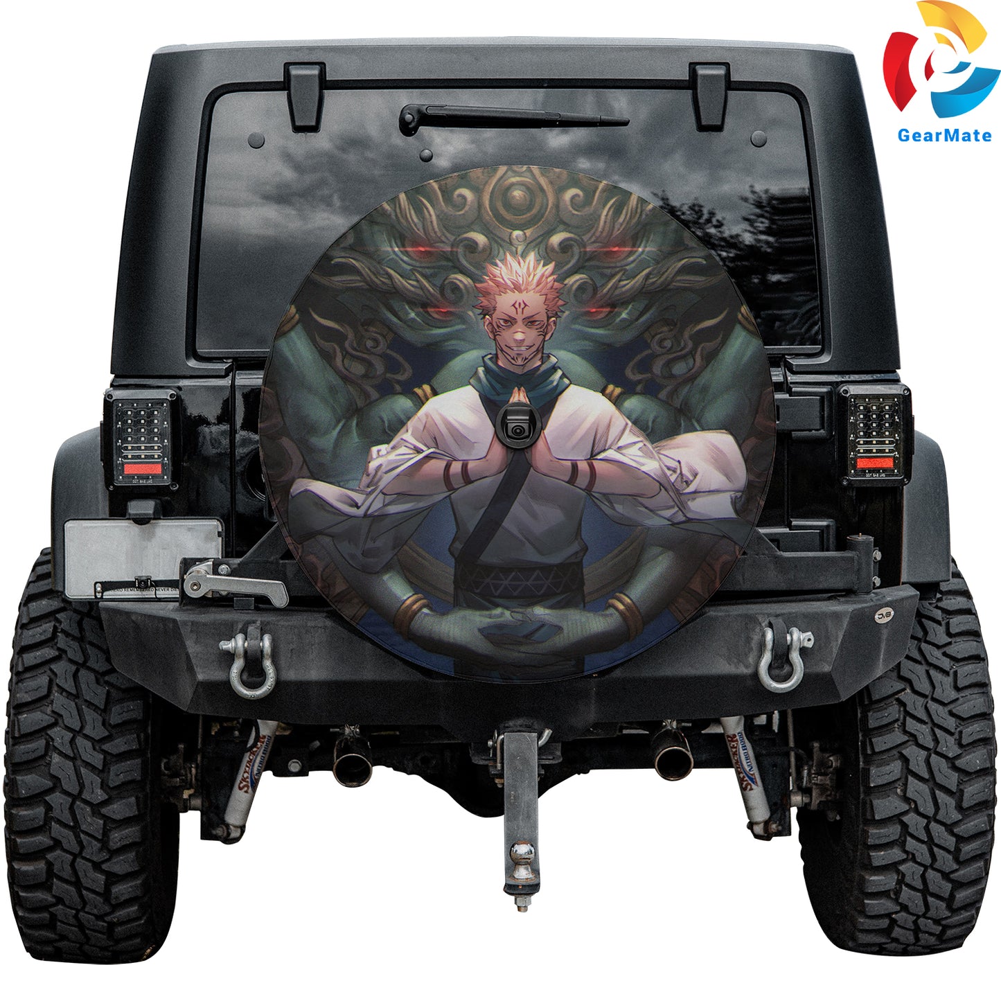 Sukuna Jujutsu Kaisen Spare Tire Cover – Premium Waterproof UV Resistant Protector