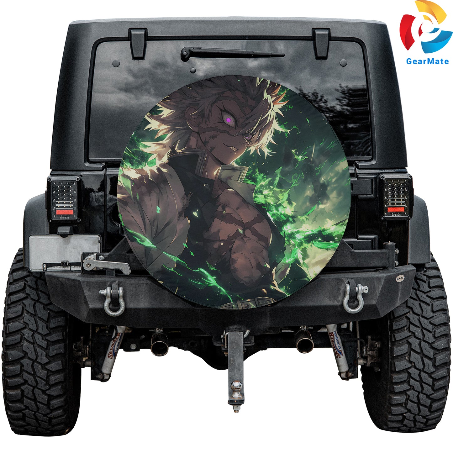 Demon Slayer Sanemi Shinazugawa Anime Spare Tire Cover – Premium Waterproof UV Resistant Protector