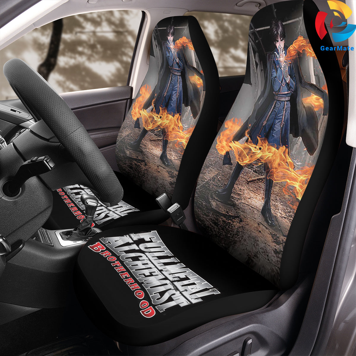 Fullmetal Alchemist Roy Mustang Car Seat Covers – High Quality Graphic and Polar Fleece Protector Set