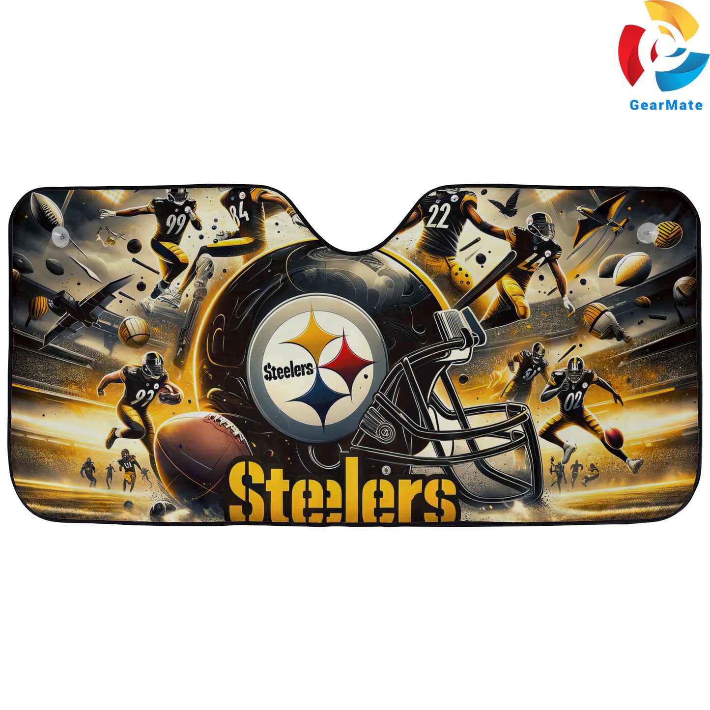 Pittsburgh Steelers NFL Football Team AI Background Reflective Car Sunshade – Premium Heat & UV Protection, Universal Fit