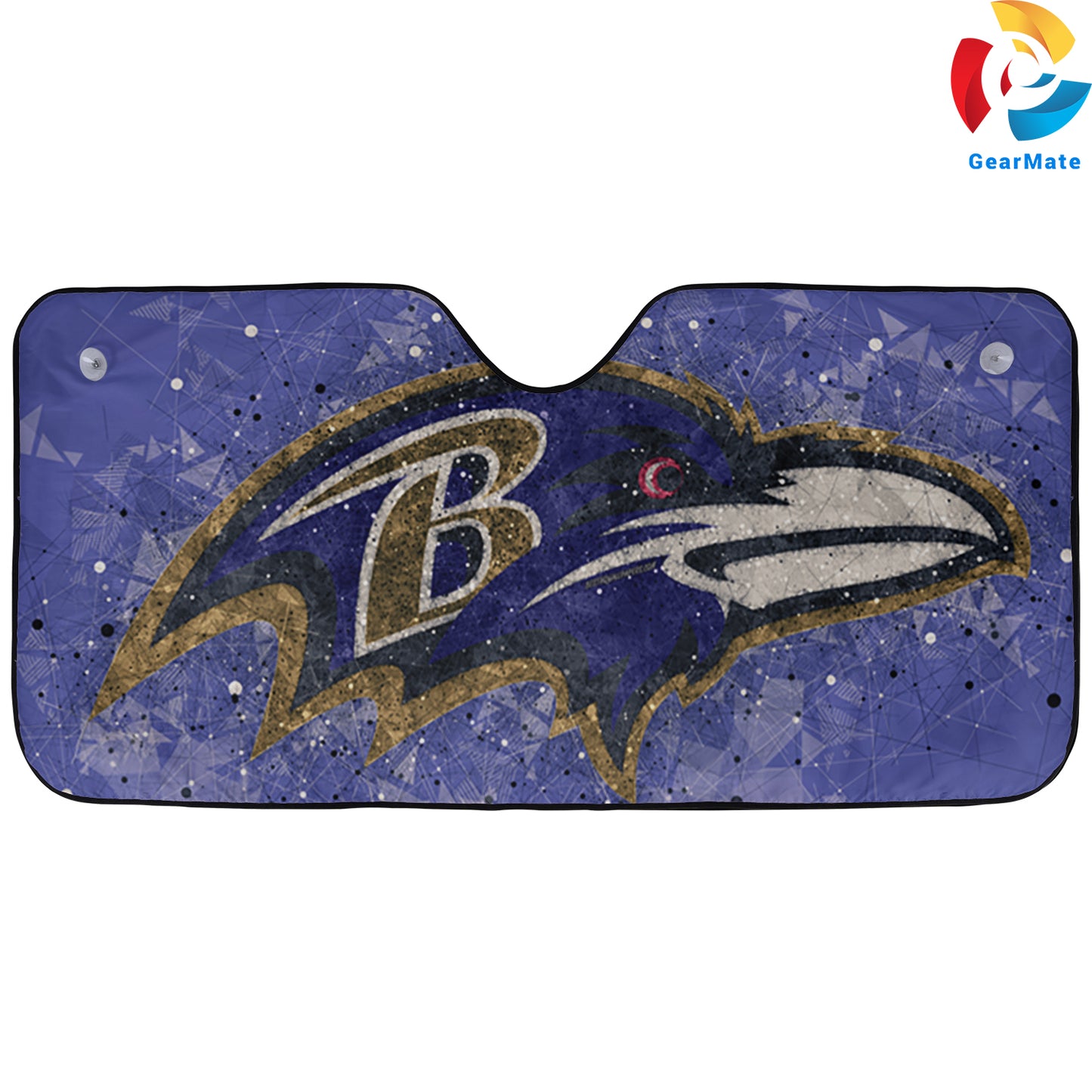 Baltimore Ravens NFL Football  Geometry Reflective Car Sunshade – Premium Heat & UV Protection, Universal Fit