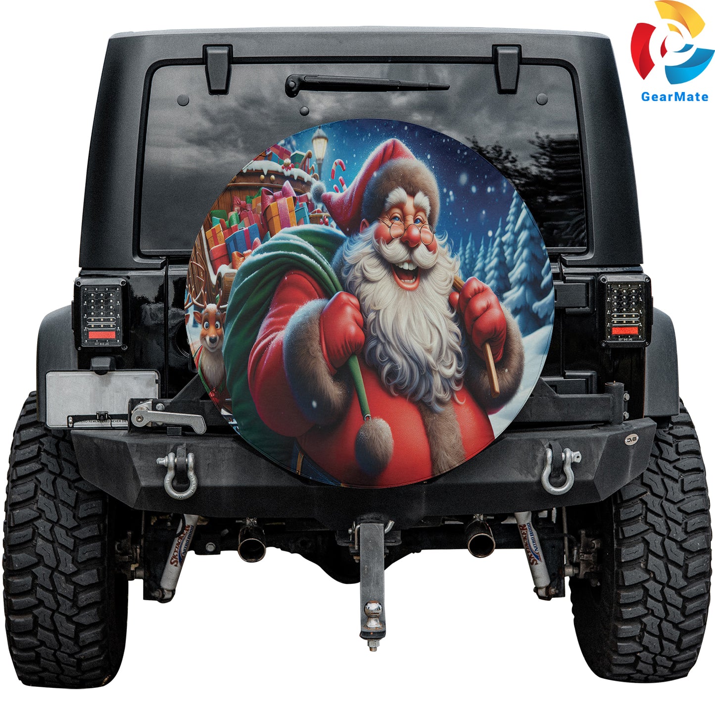 Merry Christmas 2024 Holiday Cheer Spare Tire Cover – Premium Waterproof UV Resistant Protector