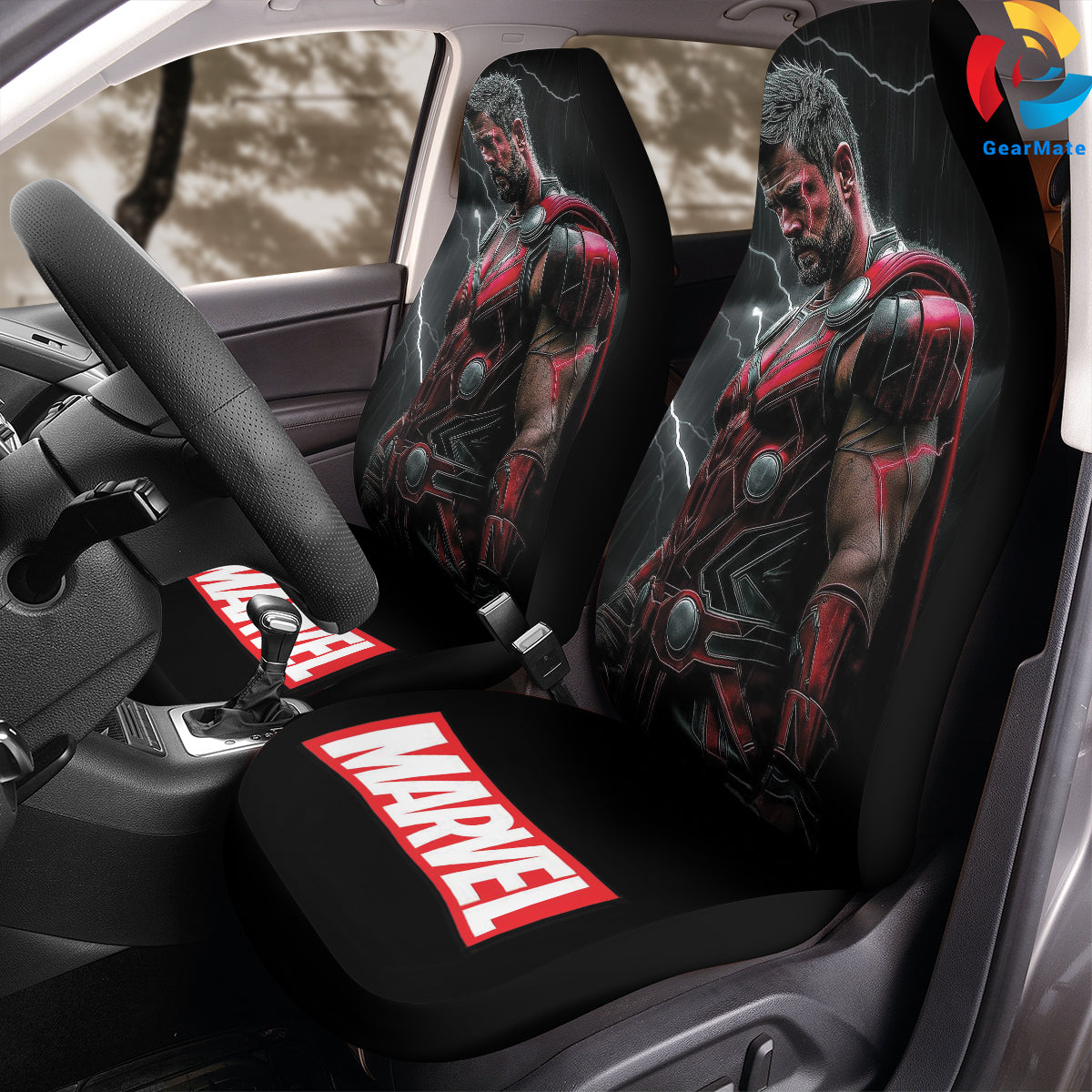 Marvel Thor Car Seat Covers – High Quality Graphic and Polar Fleece Protector Set