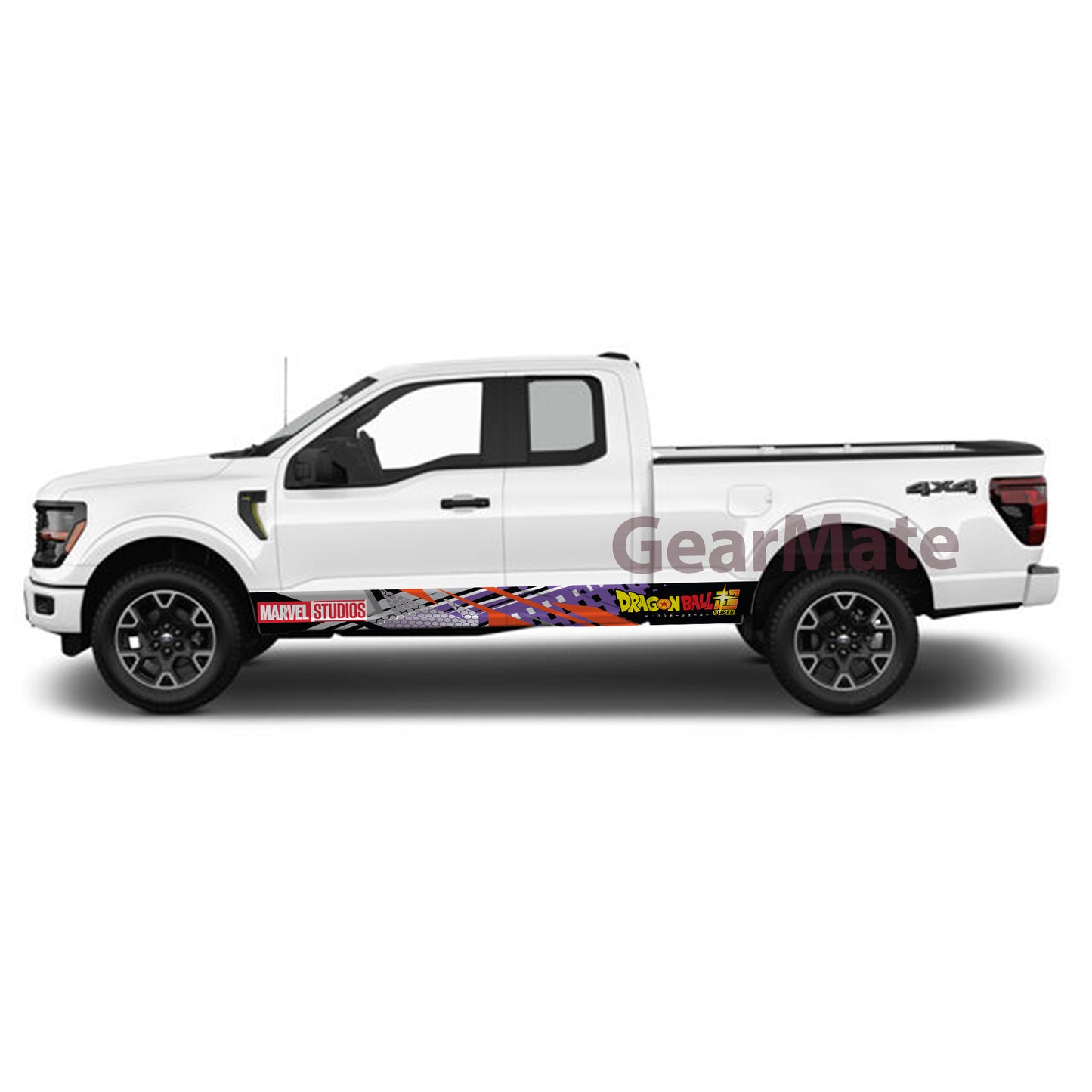 Racing Purple O Marvel Dragon Ball Super Rocker Panel Graphic Decal Kit (Left & Right Sides) - High Quality Vinyl for Trucks & SUVs