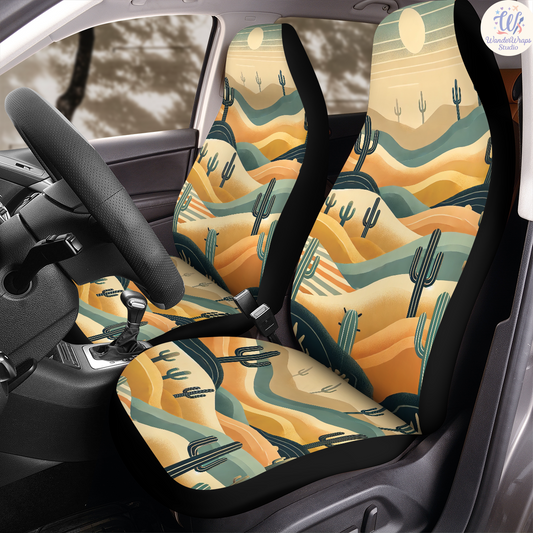 Mordern Minimalist Desert Car Seat Covers – High Quality Graphic and Polar Fleece Protector Set