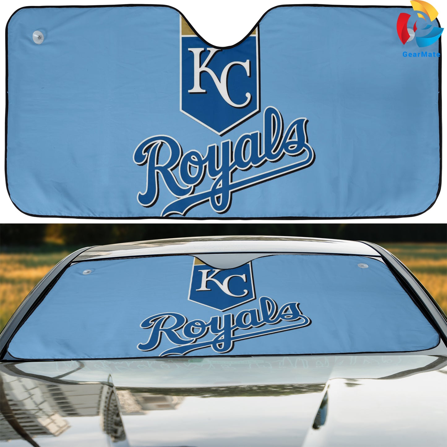 Kansas City Royals MLB Baseball Reflective Car Sunshade – Premium Heat & UV Protection, Universal Fit