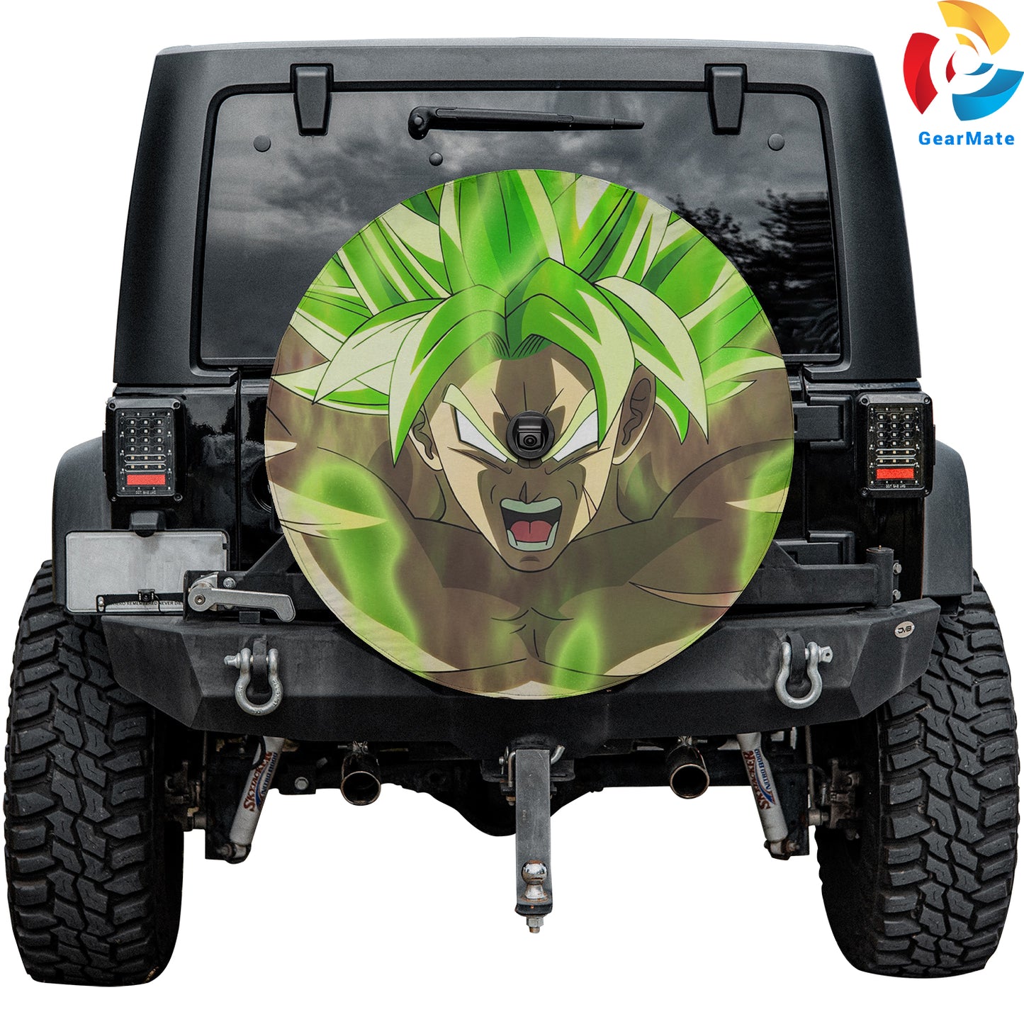 Dragon Ball Z Green Broly Anime Spare Tire Cover – Premium Waterproof UV Resistant Protector