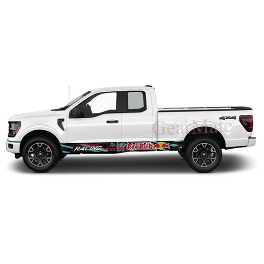 Born To Haul Redbull Rocker Panel Graphic Decal Kit (Left & Right Sides) - High Quality Vinyl for Trucks & SUVs
