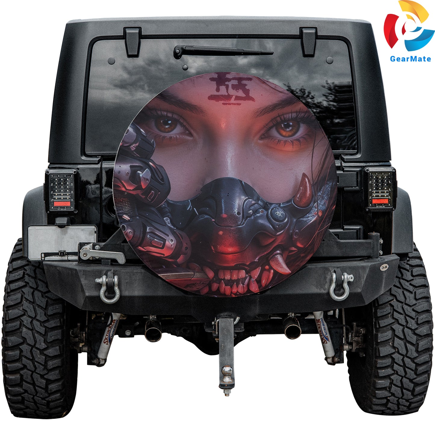Samurai Girl Katana Spare Tire Cover – Premium Waterproof UV Resistant Protector