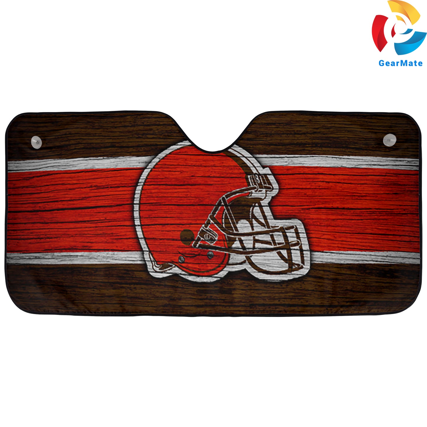 Cleveland Browns NFL Football Wooden Texture Reflective Car Sunshade – Premium Heat & UV Protection, Universal Fit