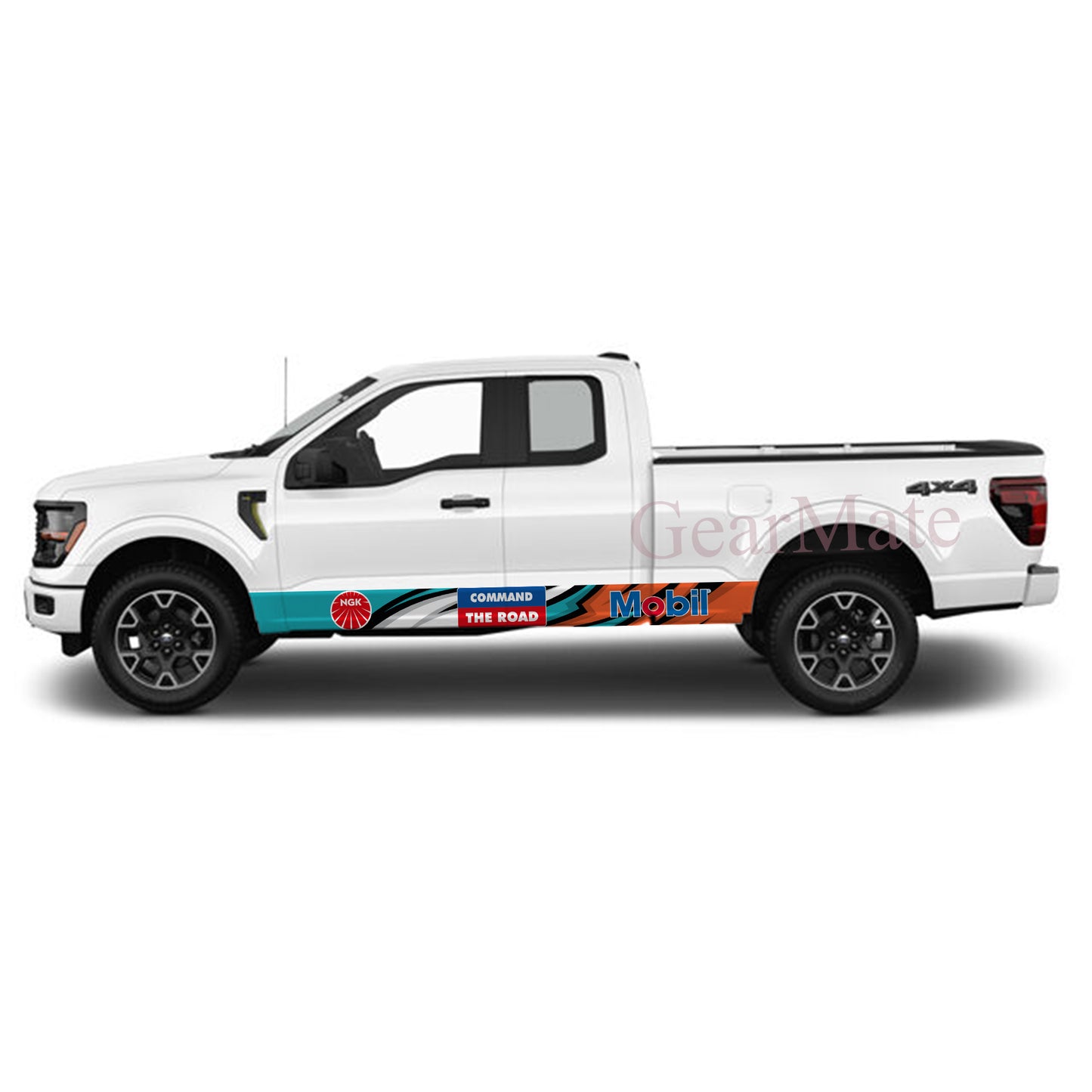 Command The Road Mobil Rocker Panel Graphic Decal Kit (Left & Right Sides) - High Quality Vinyl for Trucks & SUVs