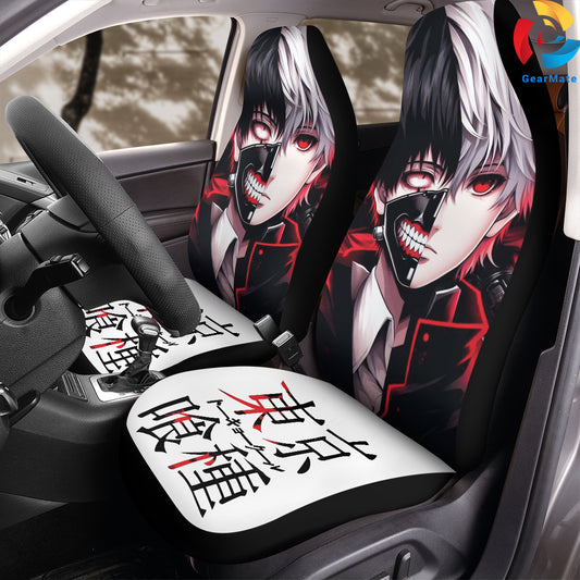 Tokyo Ghoul Two Faces Car Seat Covers – High Quality Graphic and Polar Fleece Protector Set