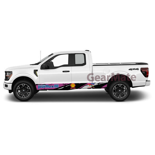 Performance Driven Look Shell Rocker Panel Graphic Decal Kit (Left & Right Sides) - High Quality Vinyl for Trucks & SUVs