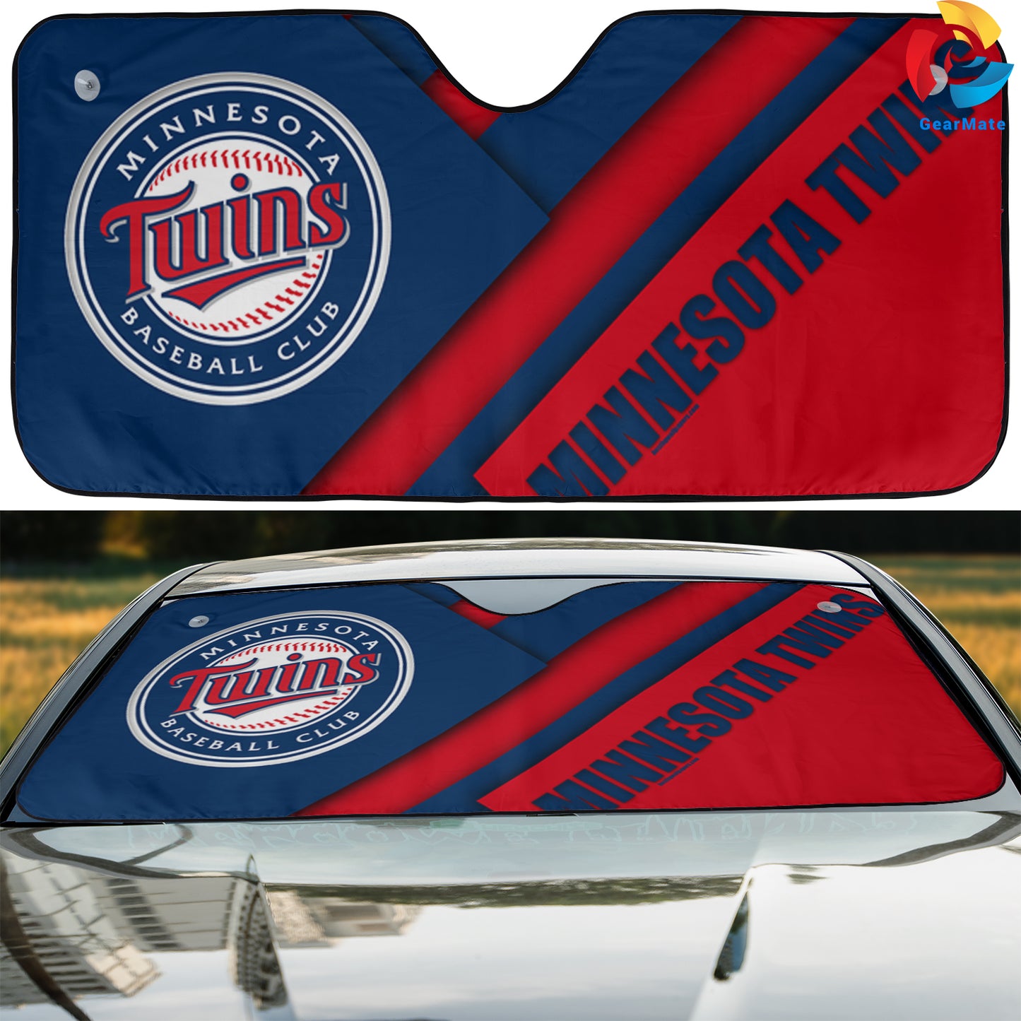 Minnesota Twins MLB Baseball Reflective Car Sunshade – Premium Heat & UV Protection, Universal Fit