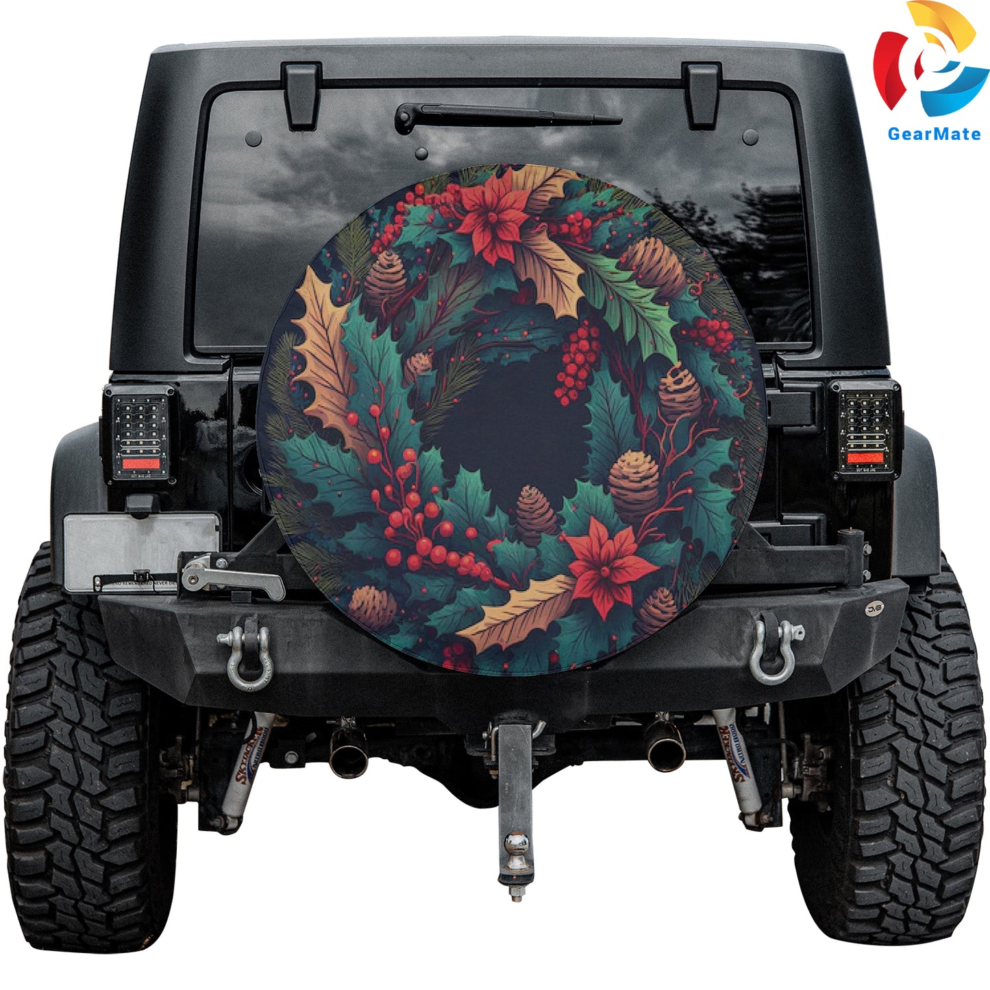 Merry Christmas 2024 Christmas Wreath Spare Tire Cover – Premium Waterproof UV Resistant Protector