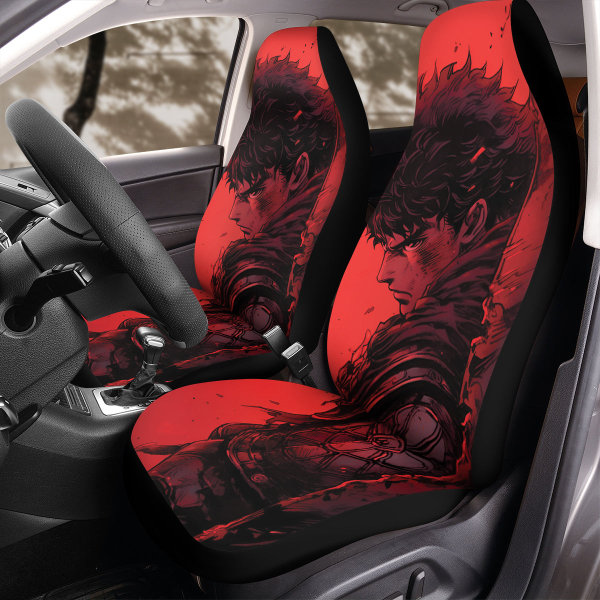 Berserk Guts Red Seat Covers – High Quality Graphic and Polar Fleece Protector Set