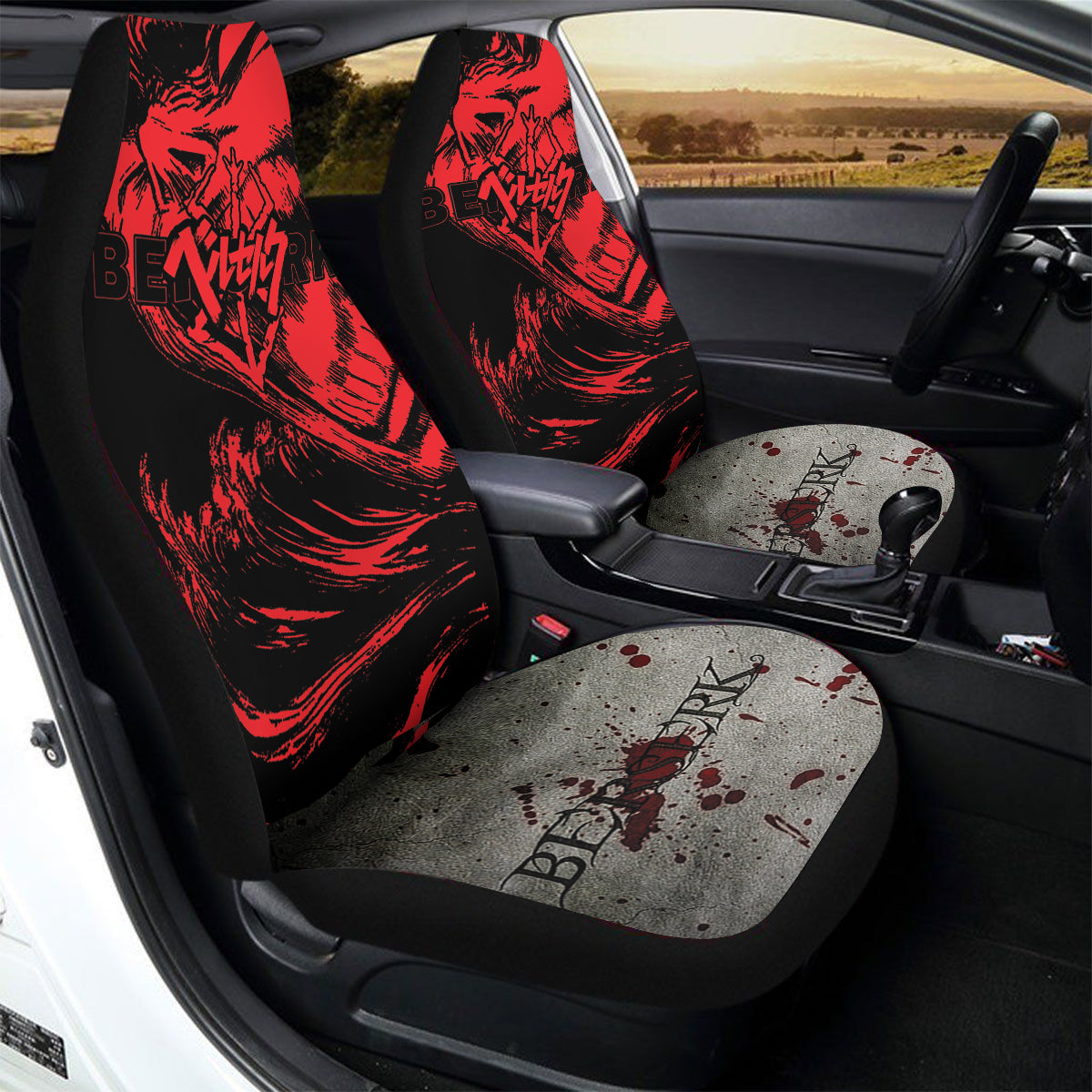 Berserk Scream Car Seat Covers – High Quality Graphic and Polar Fleece Protector Set