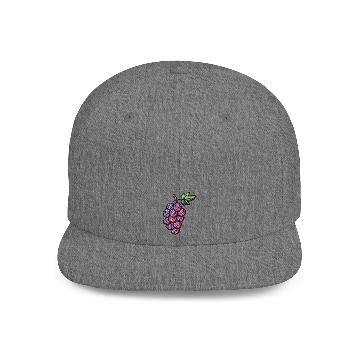 Icons Embroidered Grapes Flat Bill Snapback – Lightweight, Custom Fit, Premium Quality