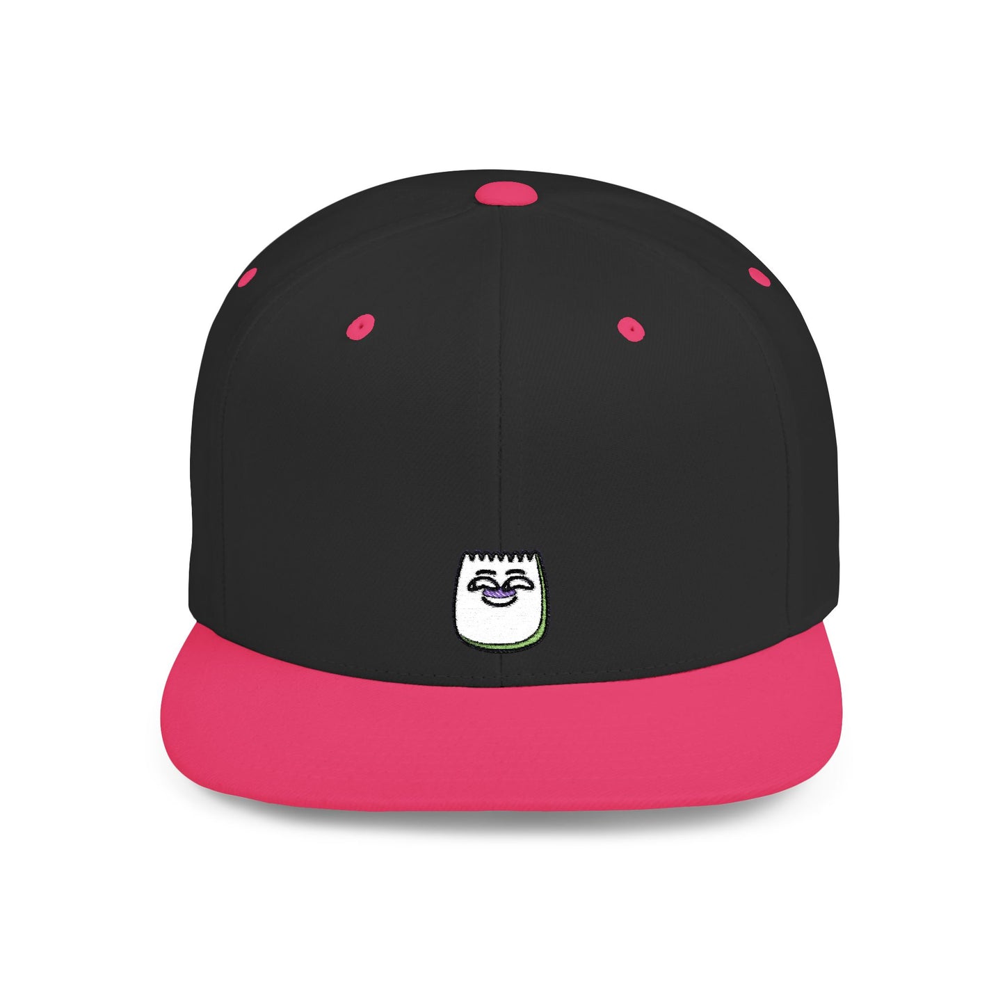 Icons Embroidered Hehe Face Flat Bill Snapback – Lightweight, Custom Fit, Premium Quality